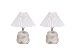 Lámpara de mesa BELIANI Zeyi de Cerámica Blanco 25x25x32