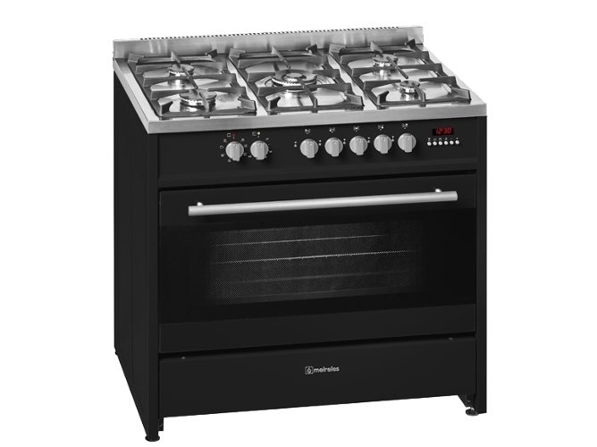 Cocina MEIRELES E 911 BL NAT (121 L - Gas Natural - Negro) 90x60