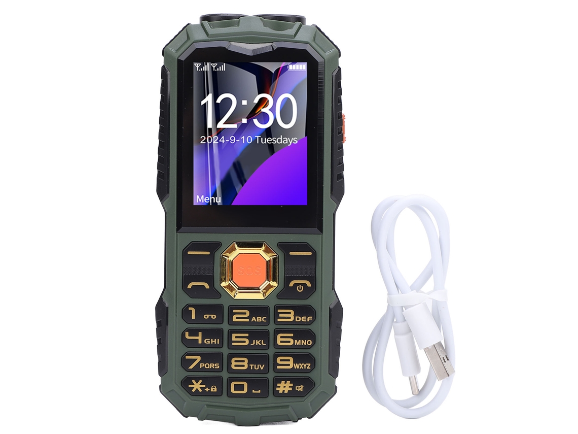 Teléfono Móvil 2g Para Personas Mayores Con Botones Grandes, Batería De 4800 Mah Y Linterna Led Verde.