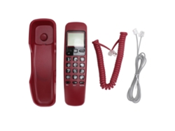Teléfono De Pared Con Cable, Identificador De Llamadas, Función De Devolución De Llamada, Base Antideslizante, Para El Hogar O El Hotel, Color Rojo.