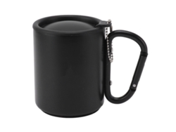 Vaso de acero inoxidable de doble capa, antideslizante, práctico y aislante, ideal para camping, color negro, 220 ml