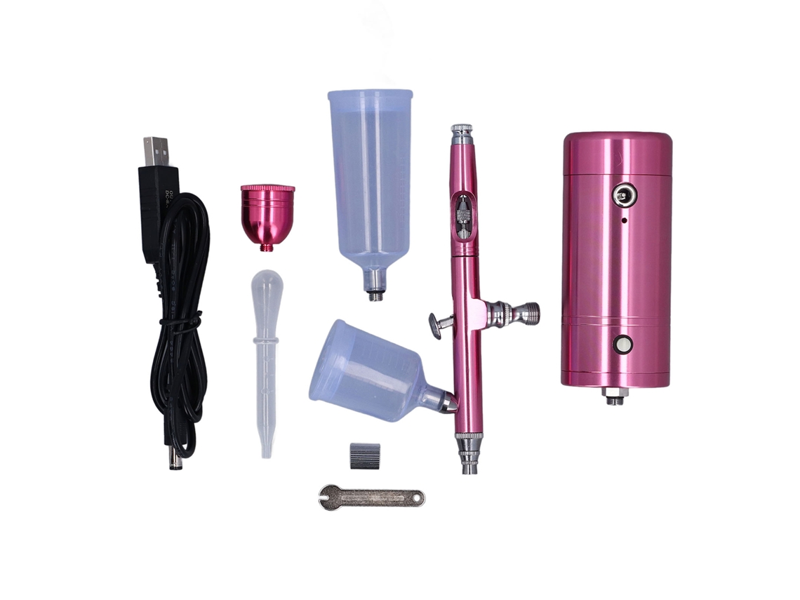 Kit Airbrush Portátil Recargable Con Compresor Para Pintura Arte Maquillaje Decoración Pasteles
