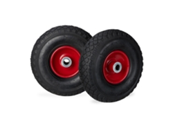 Relaxdays Roda De Carrinho 3.00-4, Conjunto De 2, Pneus, Até 100 Kg, 260 X 85 Mm, Roda Sobresselente Com Jante De Aço.