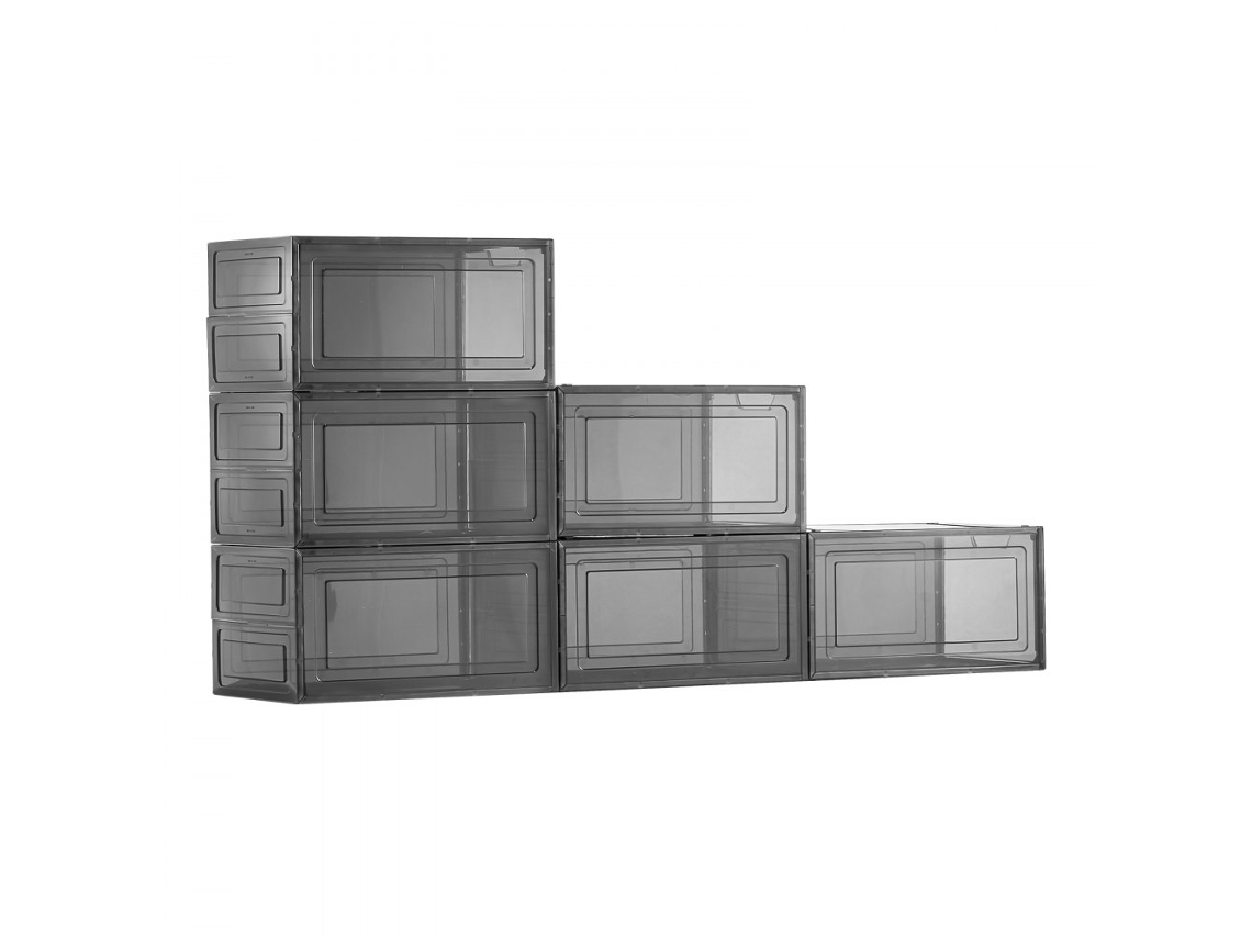 Juego de 6 cajas apilables transparentes para guardar zapatos de Tekmaquinas