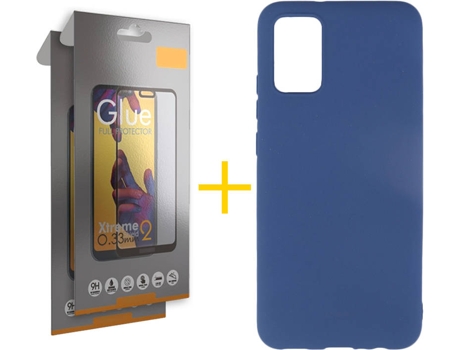 Kit Funda + Protector de Pantalla Samsung A02s SKYHE Cristal Templado 3495 Azul