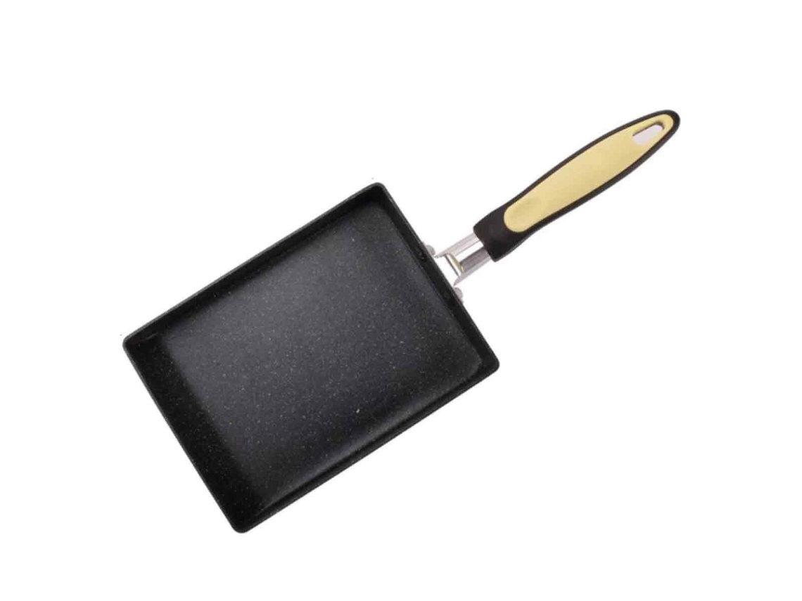 JILLIOPER Sartén Cuadrada Antiadherente Sartén para Huevos Sartén de Aluminio de Fondo Plano Gruesa para Huevos