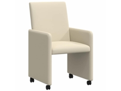 Juego de 2 sillas de comedor color crema con ruedas MAISON EXCLUSIVE 57x66x94 cm