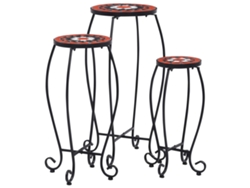 Conjunto 3 Mesa VIDAXL Marrón Cerámica