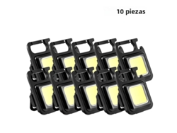Mini linterna portátil COB, linterna llavero, 4 LED, linterna de emergencia impermeable MDUG (10 unidades 200mA)