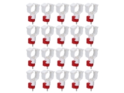 20 bebederos de acero inoxidable para pollos + comedero de tetina de plástico para aves de corral