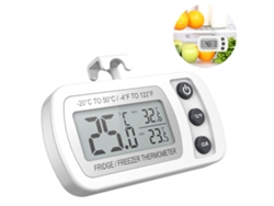 Termómetro Para Refrigerador Resistente Al Agua Función Máxima De Grabación 50/Min -20 Pantalla Lcd Grande Y Parte Trasera Magnética Blanca CHRUI