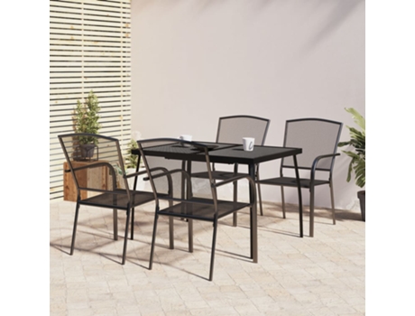 Conjunto 5 de comedor de jardín VIDAXL acero gris antracita