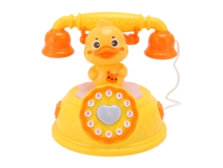 Rebe-brinquedo Telefone Bebê Forma De Patinho Com Luz E Som Para Aprendizagem Sensorial Simulação De Telefone Fingido Amarelo