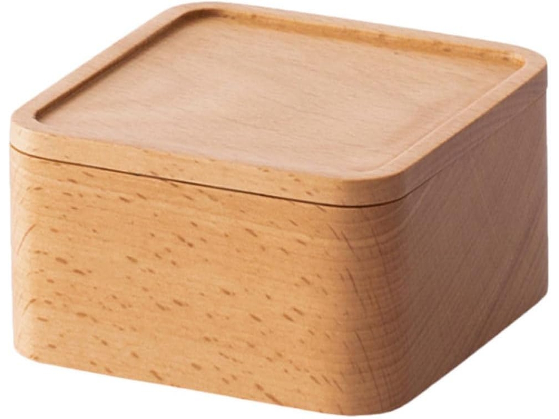 Joyería Madera Maciza Texturizada Estilo Creativo Guardar Relojes Anillos Diario Caja Mini
