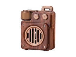 Radio retro con sonido HD y altavoz compatible con tarjetas de memoria, unidad flash USB, reproducción magnética externa, color marrón Yizhood