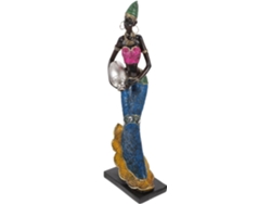 Figura Africana Resina Elegante Decoración Interiores Diseño Refinado Escaparates Ambientes Festivos