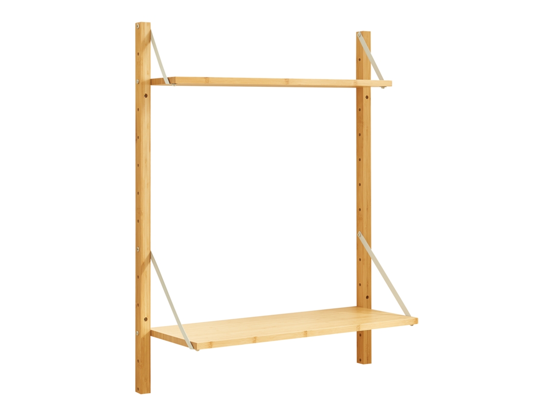 Estantería de pared Tingvoll con 2 estantes 85x65x25cm - Bambú [EN.CASA]