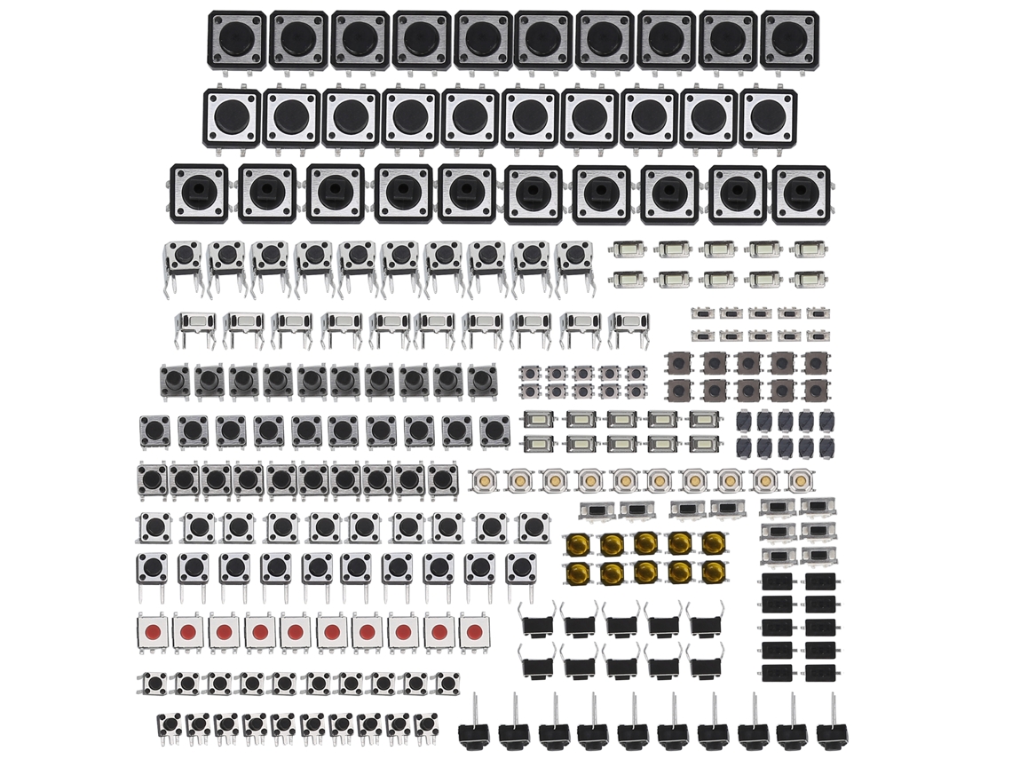 Yncm2026-kit De Interruptores Táctiles Momentáneos Micro 25 Valores 12v 50ma 250 Piezas