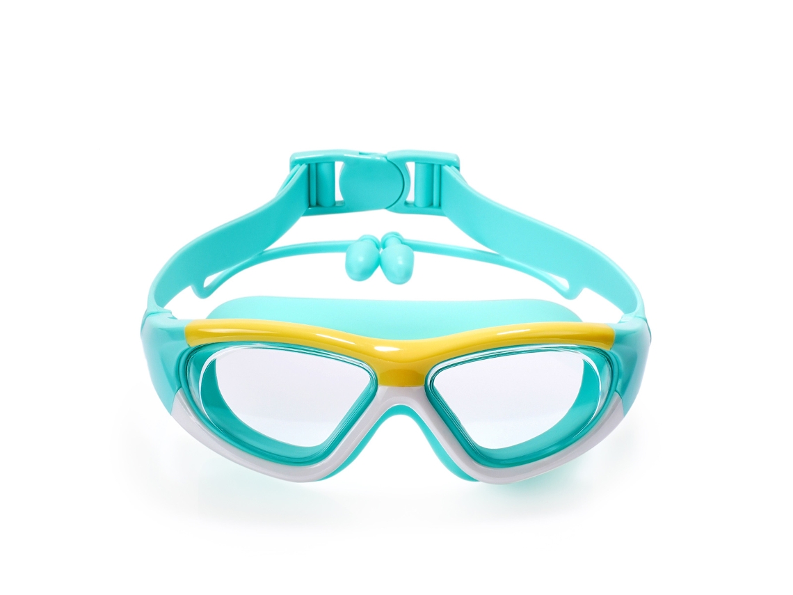 Gafas de natación Vista Clara para niños y niñas con tapones para los oídos, color azul lago