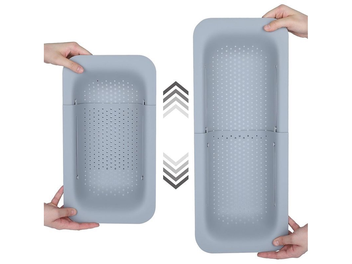 Cesta de escurrir extensible Rebe para lavar verduras, frutas y escurrir pasta - Gris - Imprescindible en la cocina