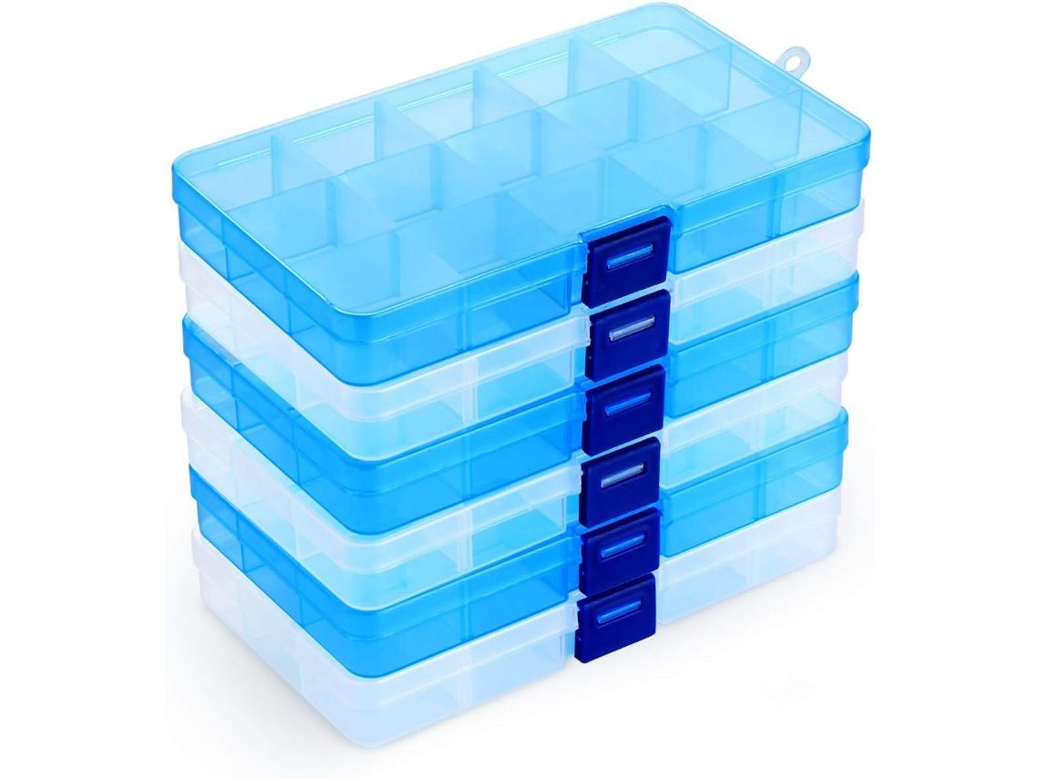Organizador de joyería divisores ajustables plástico (17x10x14cm) Kofihety