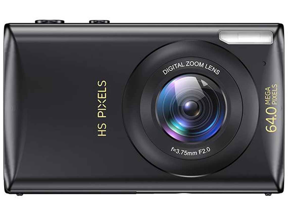 Cámara digital, cámara compacta de vlogging 4K para principiantes, enfoque automático con zoom digital de 64MP 18x(negro) CHRONUS
