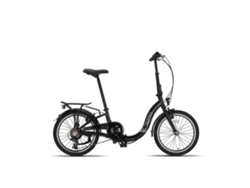 Bicicleta Plegable PACTO SIX negro - 6 marchas Shimano - frenos de llanta