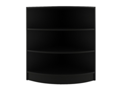 Encimera esquinera curva MonsterShop de MDF negro, 60x60x90 cm, 3 estantes, modular