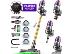 Aspiradora escoba sin cable 550W – 65.000Pa – 3 velocidades – pantalla LED – 70min de autonomía – depósito 1,8L – ideal para alfombras, suelos y pelos