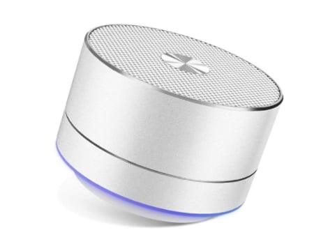 Mini Altavoces Bluetooth Portátiles Impermeables con Luces Led Mejoradas para Iphone Ipad Samsung Computadoras Portátiles Tabletas Plata BISBISOUS