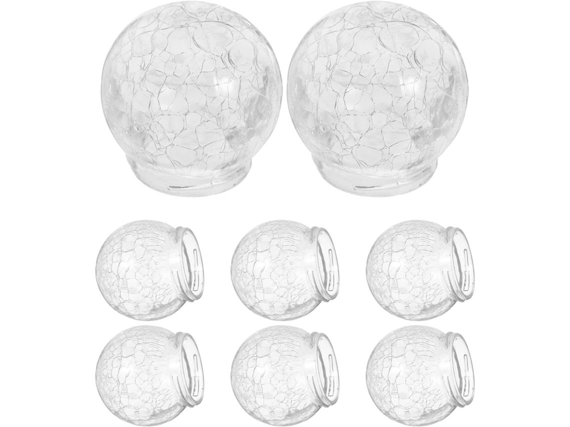 Juego de 8 esferas de vidrio transparente, de 8 cm de diámetro, de estilo industrial, para lámparas colgantes.