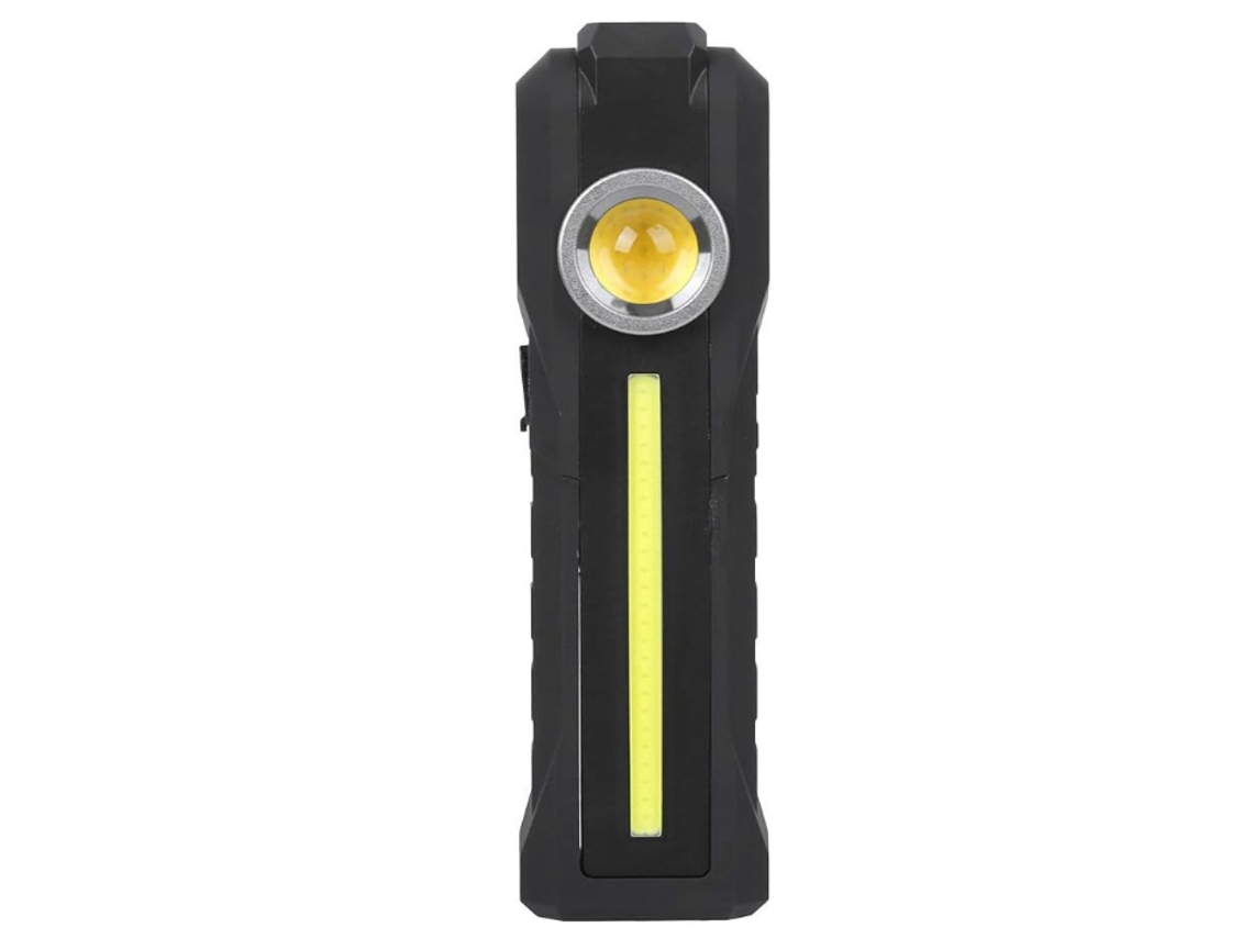 Linterna Ecológica Gancho de elevación de 360 ​​ Mesa de trabajo Compruebe la antorcha ultravioleta, la antorcha está hecha de material TPR (negro) YIZHOOD