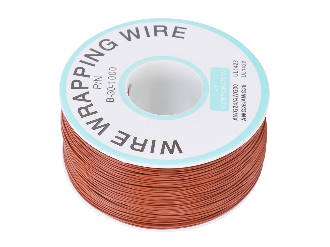 Cable De Cobre Monofilar Con Recubrimiento De Estaño Para Conexión Eléctrica En Placas De Circuitos Impresos, Color Marrón.