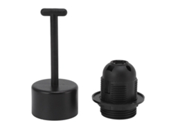 2026-10 Piezas Base De Bombilla E27 De Cobre Resistente A Altas Temperaturas Con Funda Para Diy Negro