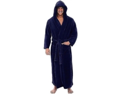 Albornoz Para Hombre Xl Azul Marino Con Capucha De Microfibra Suave Absorbente Xl Azul Marino