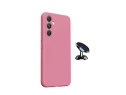 Kit Soporte Magnético Para Coche Funda De Silicona Líquida Phonecare Para Samsung Galaxy A27 5g - Rosa