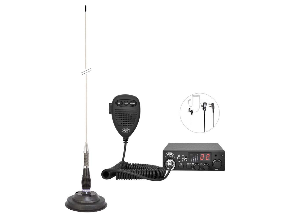 Autorradios PNI Estação de rádio cb kit asq + hs escort hp