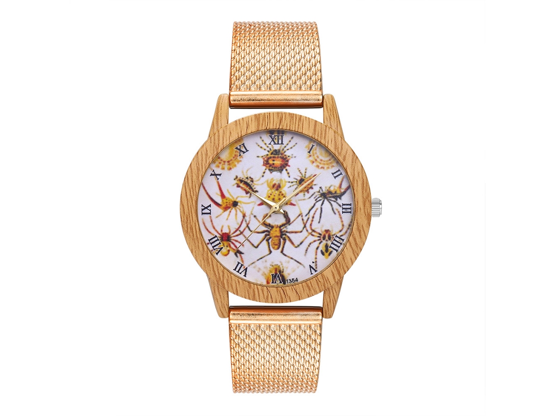 Reloj De Pulsera Sencillo De Silicona Para Mujer Con Números Romanos En Oro Rosa.
