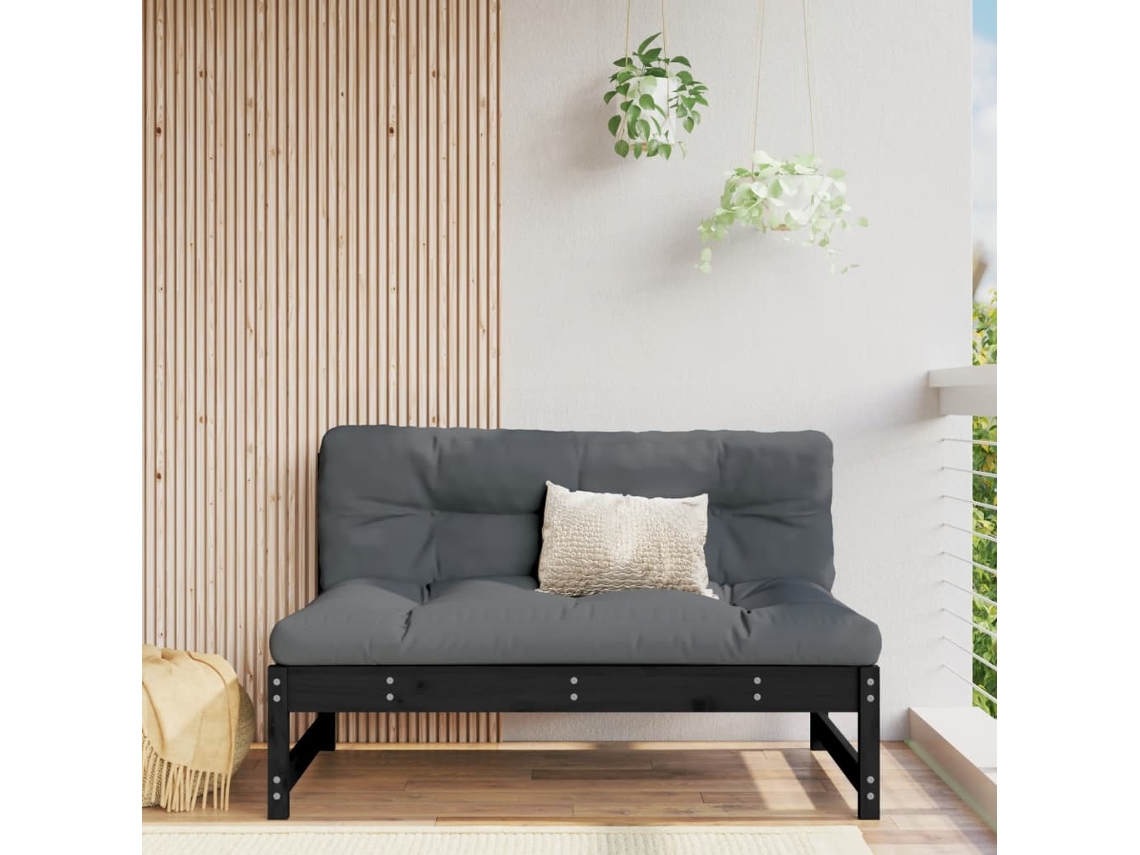 Sofá de centro 120x80 cm madera maciza de pino negro Lovely Home