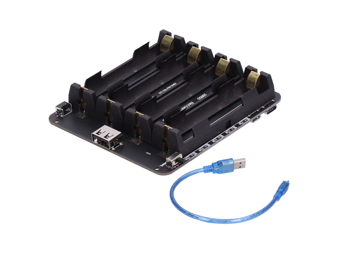 Caja Portabaterías 18650 Con Interfaz Micro Usb 4 Canales Para Raspberry Pi 0.5a 5-8v