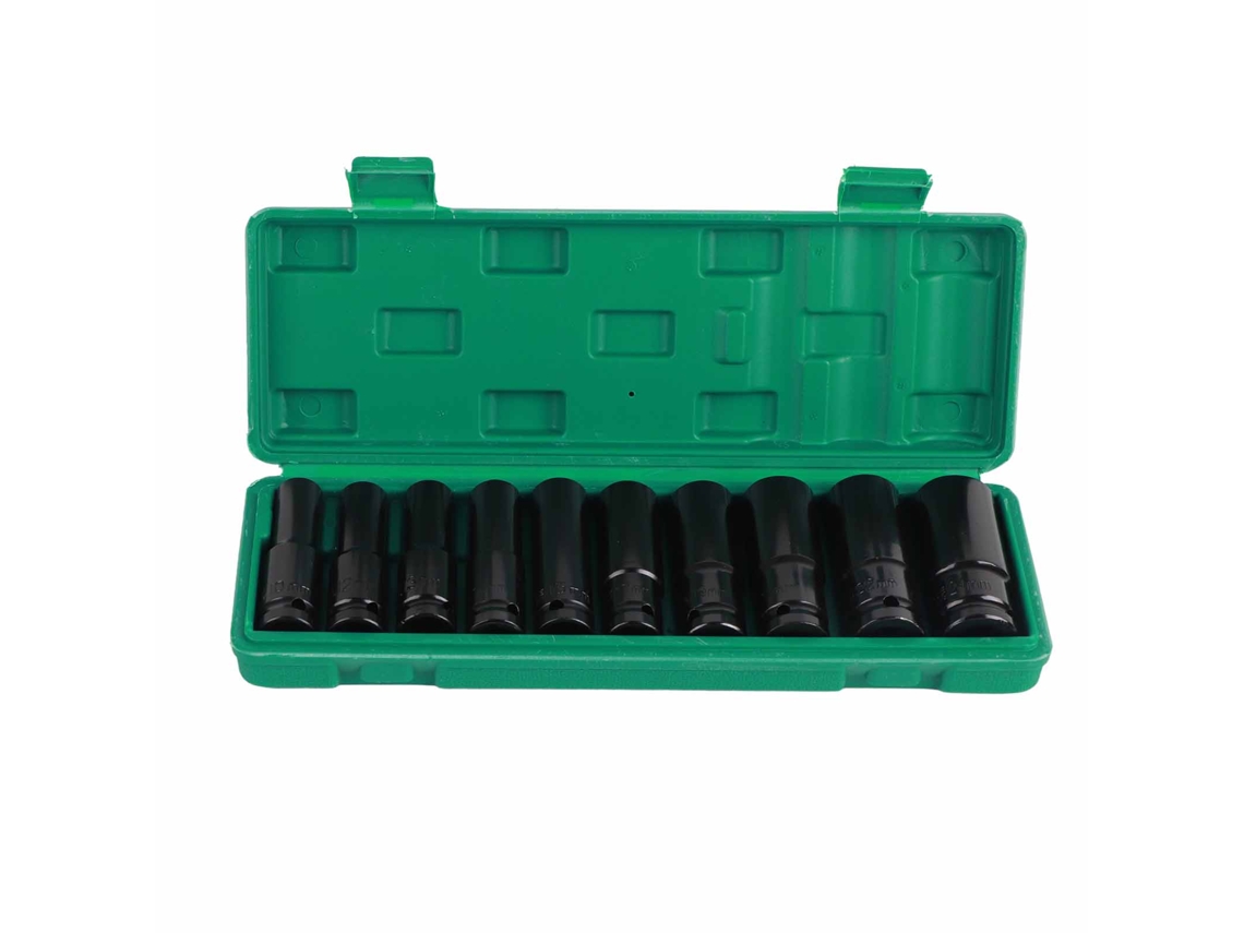 Juego De Llaves De Impacto Hexagonales De 1/2 Pulgada, 10 Piezas, Para Llave De Tuercas, Mantenimiento Y Trabajos.