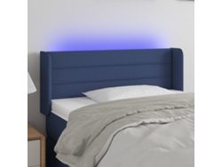 Cabecero Con Led De Tela Azul 103x16x78/88 Cm
