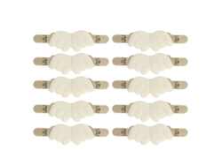 10 Pinzas De Ropa Con Forma De Pico De Pato Para Chal O Camisa De Mujer, Color Blanco.