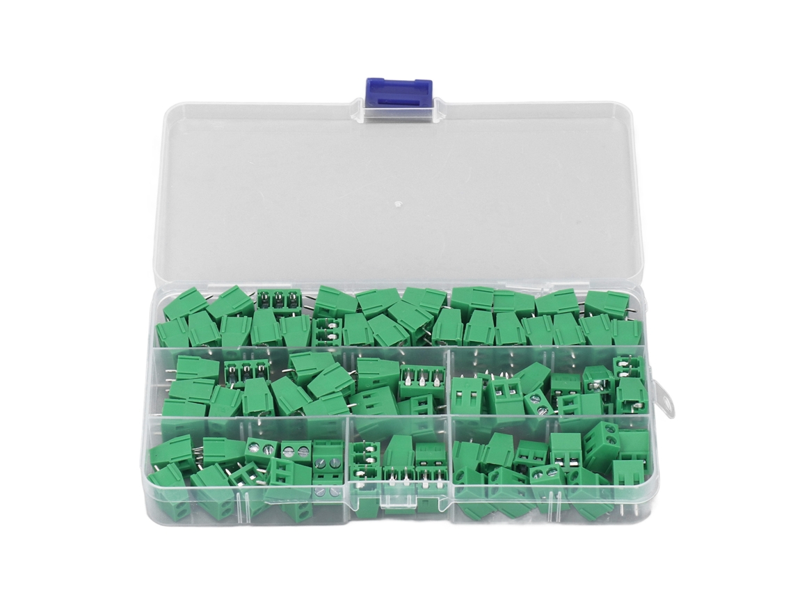 2026velora-bloque Terminal De Tornillo De Latón 5mm Pitch 2p 3p Para Pcb Montaje Proyectos Eléctricos Kf128 80pcs