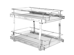 Cesta de alambre extraíble de 2 niveles Succebuy para armarios bajo fregadero, 33 x 53 cm, Slwomoose