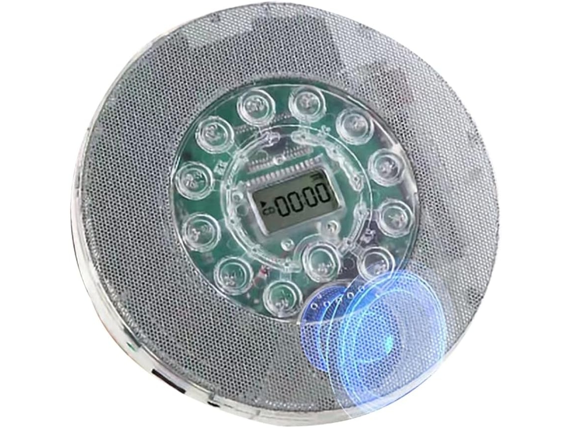 Reproductor De Cd Portátil Bluetooth Con Altavoz Transparente Y Pantalla Lcd.