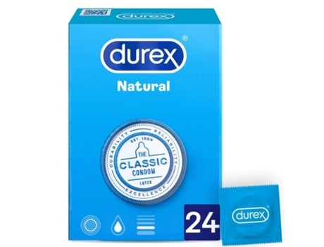 Preservativos DUREX CONDOMS Natural Plus (24 Unidades)