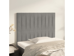 Cabeceros 2 Unidades De Terciopelo Gris Claro 90x5x78/88 Cm
