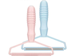 Quitapelos reutilizable de doble cara para mascotas, ideal para telas como suéteres, abrigos y alfombras de punto. 2 unidades. Rosewell (azul y rosa).