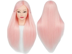 Cabeza De Maniquí Con Cabello Rosa, Peinado Profesional, Sintético, Trenza (plateado)